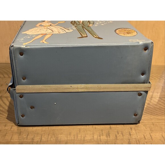 Vintage 1964 Mattel Inc Barbie & Friends Doll Large Trunk Blue Case SPP - Picture 6 of 11
